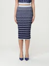Elisabetta Franchi Pattern Midi Skirt In Blue