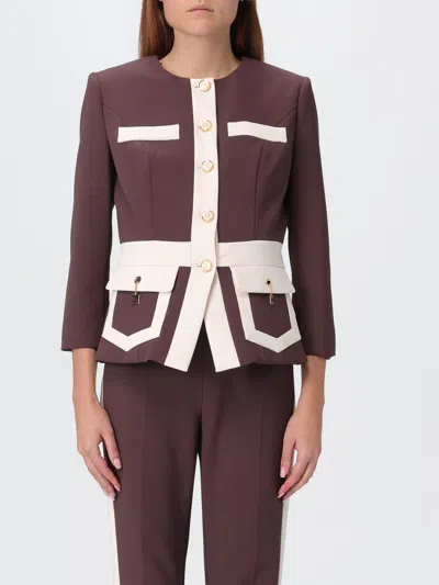 Elisabetta Franchi Jacket  Woman Color Wine In Brown