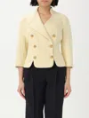 Elisabetta Franchi Tailored Double-breasted Blazer With Gold Buttons In Brown