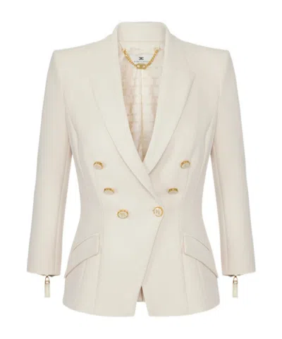 Elisabetta Franchi Double-breasted Blazer In Neutral