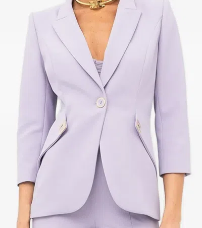 Elisabetta Franchi Jacket In Double Layer Stretch Crepe In Purple