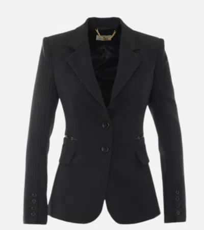 Elisabetta Franchi Jacket In Double Layer Stretcj Crepe Fabric In Transparent