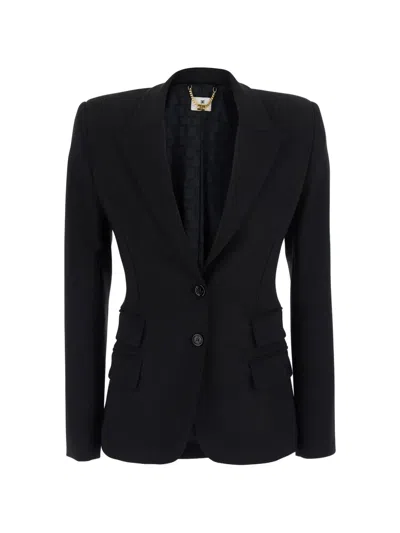 Elisabetta Franchi Jacket In Lightweight Crêpe In Black