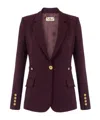 Elisabetta Franchi Padded-shoulders Blazer In Burgundy