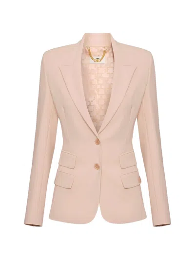 Elisabetta Franchi Jacket In Lightweight Crêpe In Pink