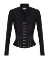 Elisabetta Franchi Jacket In Neoprene Fabric With Corset Details In Black