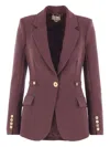 Elisabetta Franchi Padded-shoulders Blazer In Red