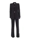 Elisabetta Franchi Logo-plaque Crepe Suit In Black