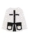 Elisabetta Franchi Geometric-pattern Button Double-crepe Jacket In White