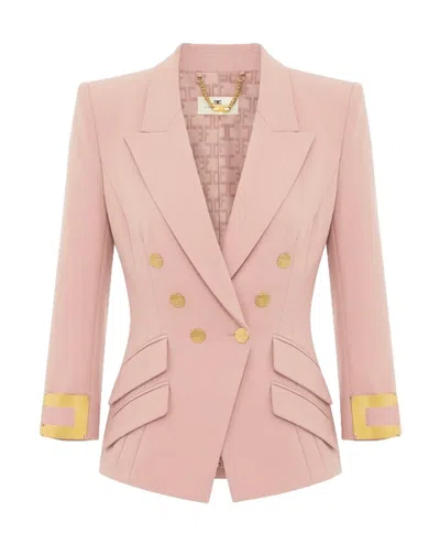 Elisabetta Franchi Jacket With Jewel Logo In Multi