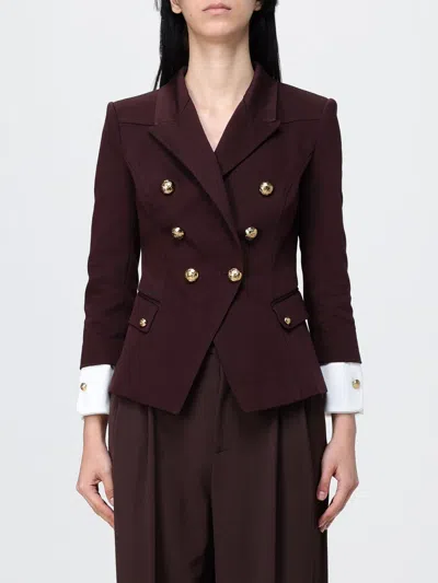 Elisabetta Franchi Double-breasted Blazer In Brown