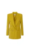 Elisabetta Franchi Double-breasted Blazer In Yellow