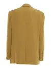 Elisabetta Franchi Fluid Crepe Jacket With Logo Buttons In Yellow