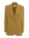 Elisabetta Franchi Fluid Crepe Jacket With Logo Buttons In Yellow