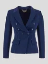 Elisabetta Franchi Double-breasted Blazer In Blue