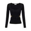 Elisabetta Franchi Corset-detail Long-sleeve T-shirt