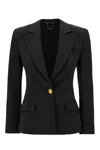 Elisabetta Franchi Viscose Blazer With Chest Pocket And Padded Shoulders In 110