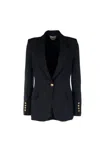 Elisabetta Franchi Embroidery And Strap Crêpe Jacket In Black