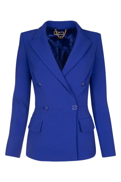 Elisabetta Franchi Jackets And Vests In Blueindaco