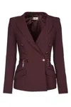 Elisabetta Franchi Jackets And Vests In Burgundy