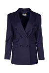 Elisabetta Franchi Navy Peak-lapels Double-breasted Blazer In Navy
