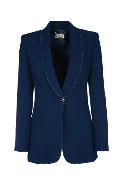 Elisabetta Franchi Jackets And Vests In Oltremare
