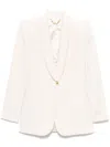 Elisabetta Franchi Cream-colored Blazer With A Golden Button In Beige