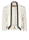 Elisabetta Franchi Ivory Crepe Jacket In Beige