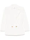 Elisabetta Franchi Ivory Jacket With Deep V-neckline In Beige
