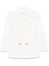 Elisabetta Franchi Ivory Jacket With Deep V-neckline In Beige