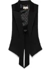 Elisabetta Franchi Lightweight Cool Wool Waistcoat In Black