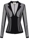 Elisabetta Franchi Collar Tailored Transparent Jacket In Black
