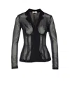 Elisabetta Franchi Collar Tailored Transparent Jacket In Black