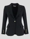 Elisabetta Franchi Embroidery And Strap Crêpe Jacket In Black