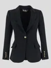 Elisabetta Franchi Embroidery And Strap Crêpe Jacket In Black