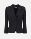 Elisabetta Franchi Double-breasted Blazer With Covered Buttons In Black
