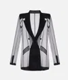Elisabetta Franchi Organza Blazer In Black