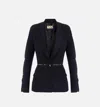 Elisabetta Franchi Structured Belted Blazer In Blue