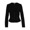 Elisabetta Franchi Fitted Crepe Jacket With Structured Seams In Black