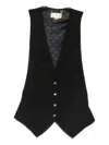 Elisabetta Franchi Button-fastening Waistcoat In Black