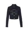 Elisabetta Franchi Cropped Jacket With Contrast Panels And Pockets In Black