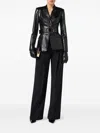 Elisabetta Franchi Crocodile Effect Blazer Flap Pockets In Black