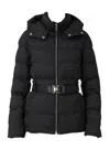 Elisabetta Franchi Down Jacket With High Collar And Belt In Black