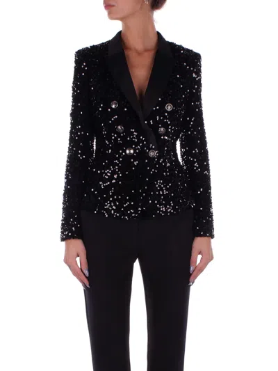 Elisabetta Franchi Jackets Black In Nero Neri E Grigi