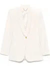 Elisabetta Franchi Cream-colored Blazer With A Golden Button In Brown
