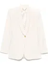 Elisabetta Franchi Cream-colored Blazer With A Golden Button In Brown