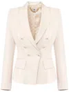 Elisabetta Franchi Crepe Satin Blazer In Brown