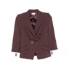 Elisabetta Franchi Bordeaux Jacket Gold-tone Buttons In Burgundy