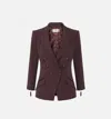 Elisabetta Franchi Structured Double-breasted Jacket Gold Buttons In Brown
