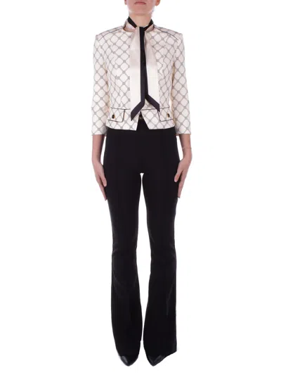 Elisabetta Franchi Jackets In Burro Nero Bianco